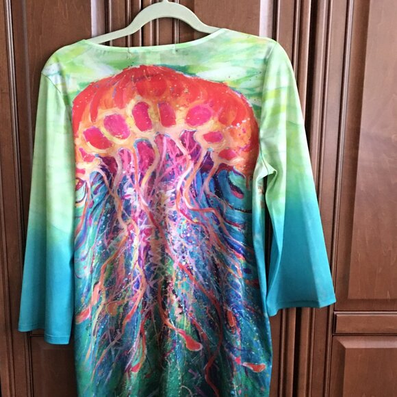 Colorful beach/swim cover up, sz M by Leoma Lovegrove - Picture 6 of 7